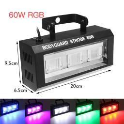 RGB White Strobe LED Light, Sound Party Flash, Strobo Projetor, Efeito de Iluminação de Palco, DJ, Disco Club, Casamento, Feriado, Festa em Casa, 60W - Image 4