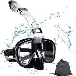 Silicone Mergulho Espelho Set para Homens e Mulheres, Tubo de Respiração, Quadro Grande, Máscara Submarina de Natação, Espelho Facial, Adulto, Novo - Image 1