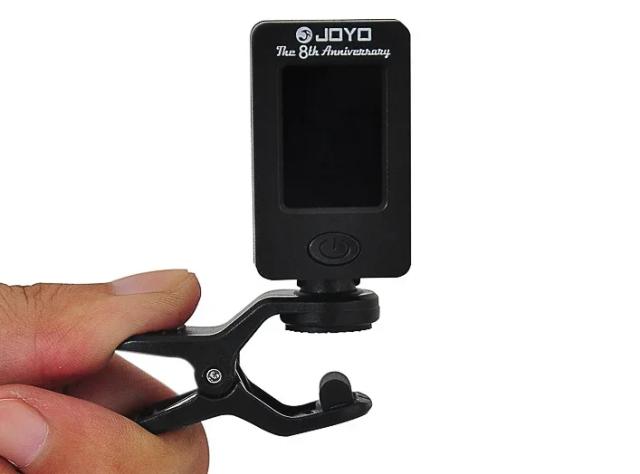 Afinador Mini LCD Joyo Clip-On 360º para Guitarra, Baixo, Violino e Ukulele