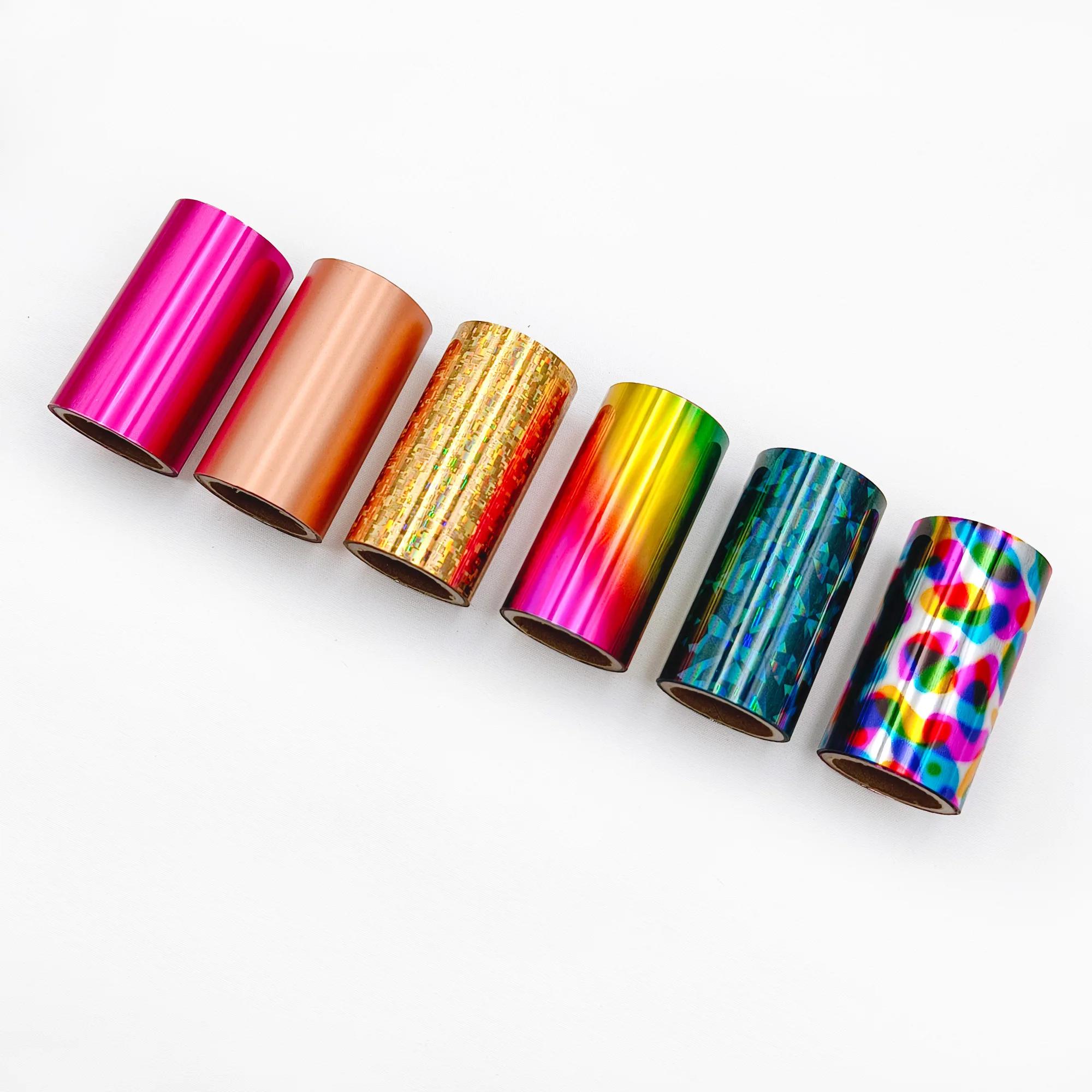Rolo de papel de estampagem a quente, papel de alumínio anoe couro pu, para giltérmica, máquina de transferência, 6 cores - Image 1