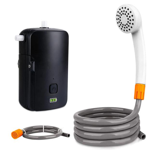 Chuveiro Portátil Elétrico para Acampamento com Display de Bateria e Modos de Fluxo, 4400mAh, Carregamento Rápido via USB, 2022