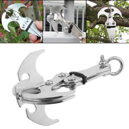 Aço inoxidável Survival Folding Grappling Hook Multifuncional Outdoor Escalada Claw Carabiner Travel Rescue Tool Ferramenta de escalada - Image 1