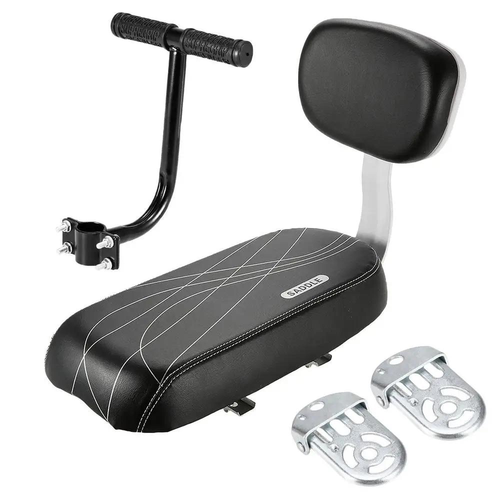 Criança assento traseiro da bicicleta universal almofada do assento traseiro com encosto com alça apoio de braço pedal ciclismo acessórios - Image 1