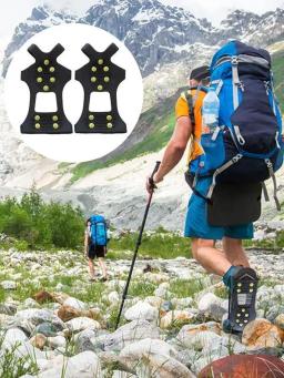 1 par 5-parafuso prisioneiro neve gelo garra escalada anti deslizamento picos apertos crampon chuteiras sapatos capa para botas masculinas tamanho 35-43 - Image 1