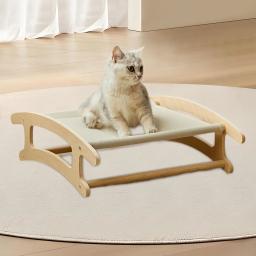 Cama de Rede de Madeira Interior para Animais, Berço, Móveis, Aconchegante, Respirável, Gatos Pequenos, Cachorro, Cães Pequenos, Coelho - Image 3