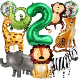 10 balões de animais selvagens da selva, tema bonito da selva, suprimentos para festa de zoológico, macaco, elefante, zebra, estampa de leopardo, crocodilo, formato de girafa, adequado para festa de aniversário - Image 3
