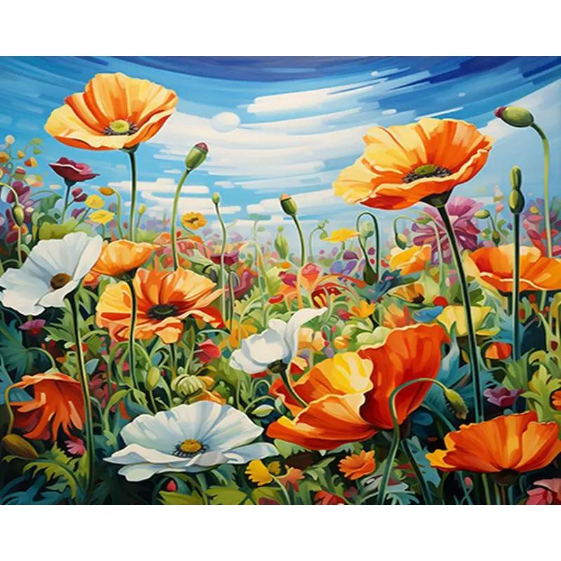 GATYZTORY-Paint By Numbers Flower Scenery Desenho em Tela, Arte pintada à mão, DIY Kits de Pintura, Home Decor Artwork - Image 1