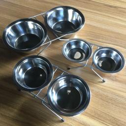 Tigelas duplas de aço inoxidável para cães e gatos, suporte de ferro durável, alimentador antiderrapante de cachorros, comida e água, Pet Shop - Image 6