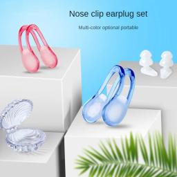 Tampões de silicone macio, estojo de clipe de nariz, protetor, impermeável, prevenção de ruído, plugue de ouvido, adulto, crianças, nadar, mergulhar, suprimentos - Image 2
