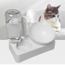 Alimentador automático Pet com água Dispenser, levantado Stand Dish, Cat Food Container, Suprimentos - Image 1