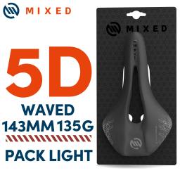 Mista de fibra de carbono completa 5d ultra pacote leve sela da bicicleta 143mm 135g para estrada mtb mountain bike assentos de carbono - Image 1