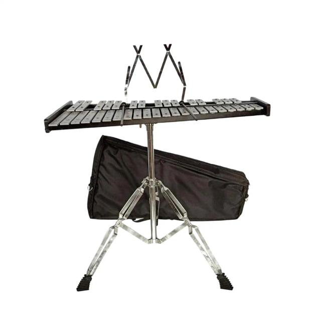 Glockenspiel Profissional 37 Notas com Suporte Ajustável e Iluminação - Xilofone de Metal para Meninos e Meninas