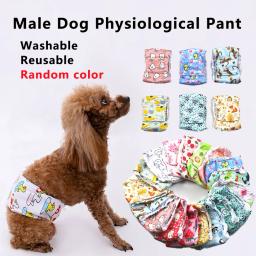 Calça fisiológica lavável para cães masculinos, Banda ajustável para envoltório da barriga, Fralda sanitária reutilizável para cães pequenos e grandes, cor aleatória, 3pcs - Image 1