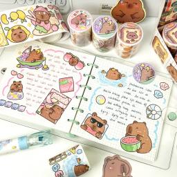 Desenhos animados Capivara Decoração Fita Adesiva De Mascaramento, Handbook DIY Scrapbooking, Colagem Material Adesivos, Kids Papelaria Presente, 4 Rolo - Image 6