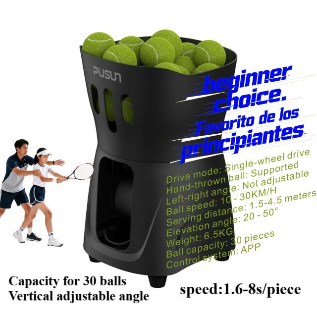 Mini Treinador Portátil de Tênis Máquina de Servir Automática 30+ Bolas Ângulo Ajustável