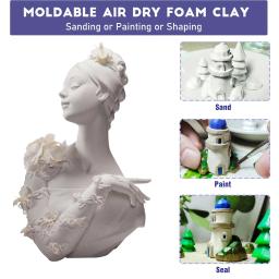 Argila para modelagem de espuma seca para crianças e adultos, argila moldável moldável moldável, artes e ofícios do projeto Slime, 500g - Image 4