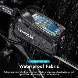 NEWBOLER-Waterproof Touch Screen Saco de Bicicleta, Ciclismo Saco, Quadro Tubo Frontal Superior, MTB Road Bike Bag, Caixa do telefone, Acessórios da bicicleta, 7.2 - Image 3