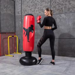 1.6m saco de boxe inflável saco de boxe formação pvc espessamento taekwondo coluna tumbler saco de boxe pé saco de areia - Image 4