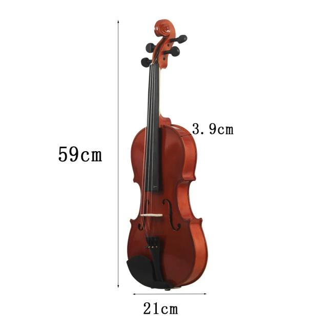 Violino Acústico Preto 4/4 para Iniciantes com Caso, Arco e Breu Inclusos