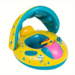Anel de natação infantil de pvc com guarda-sol, brinquedo aquático inflável, flutuador de piscina, 1 peça - Image 5