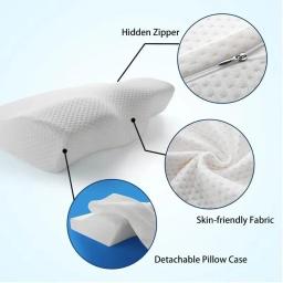 Almofada ortopédica para proteção do pescoço, espuma de memória, rebote lento, borboleta em forma, saúde, cervical, 1 pc - Image 2
