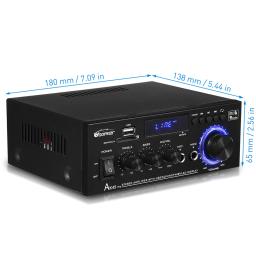 AK45 Pro Bluetooth 5.0 Amplificador Digital, Som Surround, Canal AMP 2.0, Max 820W, Alto-falante para Casa, Carro, Karaokê, USB, RCA, MIC - Image 5