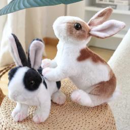 Brinquedo de pelúcia realista coelho Kawaii para crianças, animal realista, boneca de pelúcia, brinde de aniversário, decoração do quarto, 3 cores - Image 1