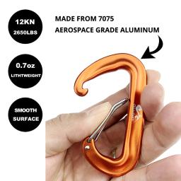 4 pçs 12kn 7075 mosquetão de escalada de alumínio profissional em forma de d fivela de montanhismo gancho bloqueio de segurança acessórios de escalada ﻿ - Image 3