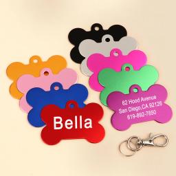 osso em forma de animal de estimação id tag personalizado cão gato nome tags anti-perdido livre gravura colar pingente osso para pequeno médio grande animal de estimação - Image 5