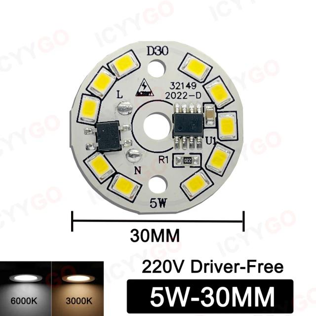 Pacote de Lâmpadas LED Redondas SMD 3W a 18W para Iluminação Eficiente em AC220V