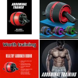 Roda de rolo abdominal multiuso com tapete de joelho antiderrapante equipamento de treino de núcleo de aperto ergonômico para exercício de fitness de academia em casa - Image 6