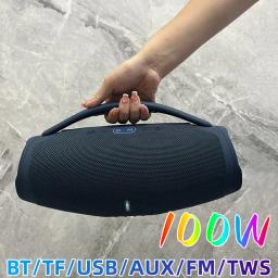 Alto-falante Bluetooth sem fio portátil, Boombox 3, Caixa de música para festas ao ar livre, Subwoofer, Estéreo RGB, TWS Home Speaker, Suporta TF, AUX, 100W - Image 1