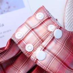Vestido JK xadrez com trela para cães pequenos, gatos, roupas de gatinho, vestidos de cachorro e gato, roupas de verão, moda - Image 5