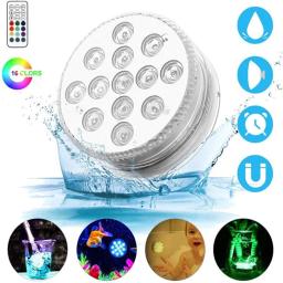 RGB luz submersível com ímã e ventosa, luz noturna subaquática para lagoa, fishtank, fonte, 16 cores, 13 LEDs - Image 2