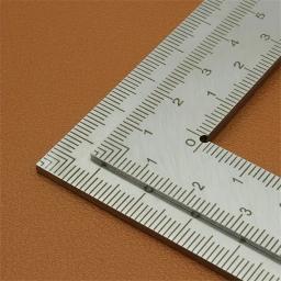Mini Régua de escala de precisão dupla face em forma de L em aço inoxidável, ferramenta de medição de alta precisão para design de couro - Image 1