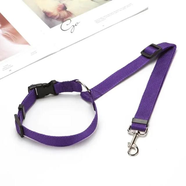 Cinto de Segurança Ajustável para Pets com Arnês Veicular e Clip de Tração em 7 Cores