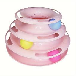 Interativo Play Track Tower para Cat, Quatro Camadas Turntable, Teaser Toy para Indoor, Fornecimento - Image 6