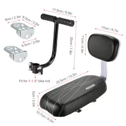 Acessórios do ciclo peças de bicicleta assento traseiro sela da bicicleta assento da criança com encosto com alça apoio para os pés pedal - Image 6