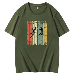 Camiseta grande de handebol para jogadores, dizendo handebol, camisetas retrô, streetwear, camisetas de algodão, roupas masculinas oversize, verão - Image 4