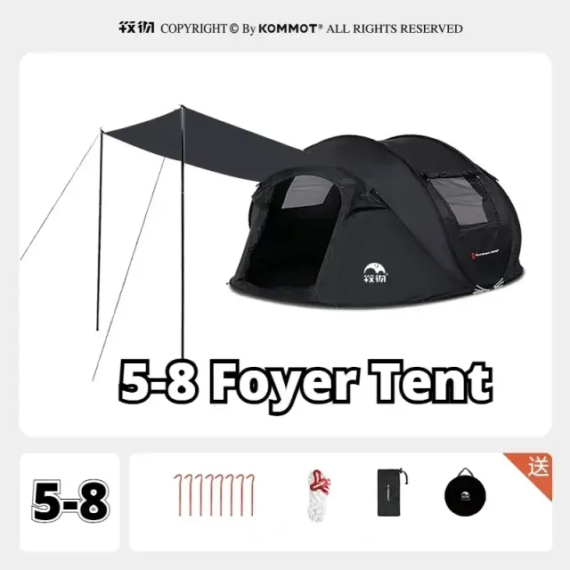 Barraca de Acampamento Automática Impermeável para 8 Pessoas - Tarp Leve e Prático para Atividades ao Ar Livre