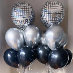 Balões de festas temáticas de discoteca, números de prata, 1-60 balões, festa de aniversário, festa de família, decoração do casamento, 1 conjunto - Image 1