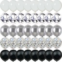 40 pçs prata pérola metal látex festa confetes balões aniversário casamento babyshower decorações ano novo globos - Image 4