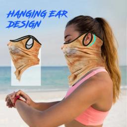 Esporte cachecol animais padrões respirável anti-uv à prova de vento pendurado orelha máscara facial pescoço gaiter caminhadas ao ar livre pesca bandana masculino - Image 4