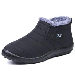 Botas de inverno à prova dwaterproof água para as mulheres 2023 novas botas de neve de pelúcia botas de tornozelo feminino quente preto casal algodão casais sapatos plataforma - Image 5
