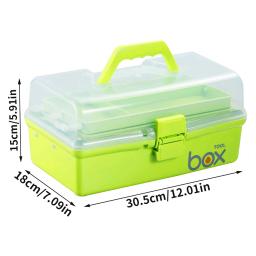 Three-Layer Armazenamento Box ool, Organizador Multipurpose, Portable Handled Container Case, Art Craft e Cosméticos - Image 6