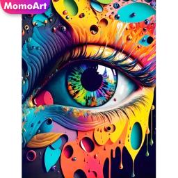 MomoArt-Diamond Mosaic Eye Portrait Kit Pintura, Praça cheia, redondo, bordado colorido, ponto cruz, presente da criança - Image 1