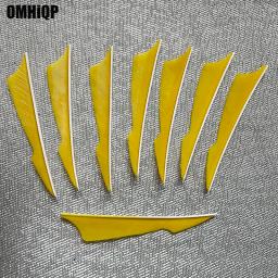 100 pçs 4 "tiro com arco flecha penas fletching amarelo picada forma palhetas de peru reais asas direita esquerda para acessórios arco - Image 4
