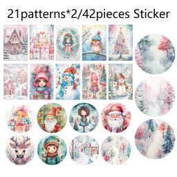 JAIIMAN-Rosa Natal Scrapbook Escrita Conjunto De Papel De Fundo Com Adesivo, DIY Artes Artesanato Suprimentos, 54 Pcs - Image 5