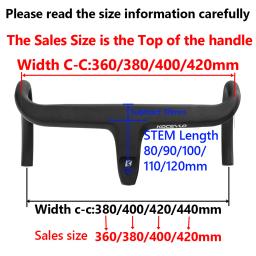 Kocevlo bicicleta de estrada haste completa fibra carbono integrado guiador para 28.6mm com espaçadores peças ciclismo acessórios - Image 2