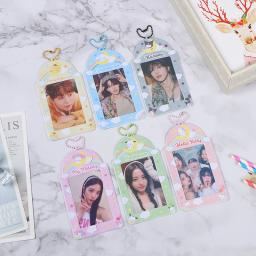 PVC dos desenhos animados Photo Frame, Photo Display mangas, Goo titular do cartão, bolso Keychain, Photocards Protector Capa, Idol - Image 2